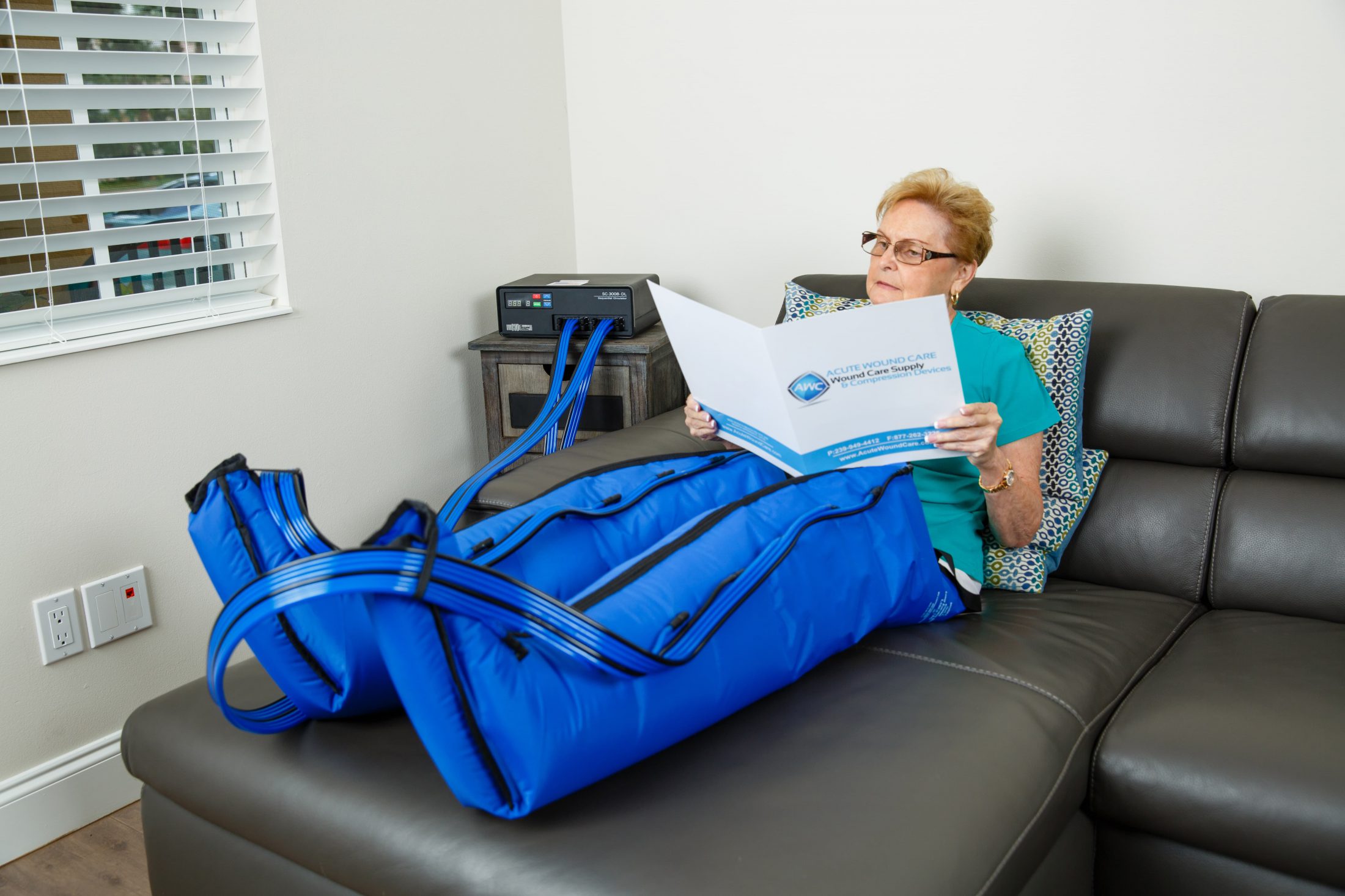 Sequential pneumatic compression device acute wound care